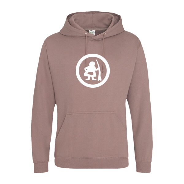 Basic Hoodie with White Print  Thumbnail