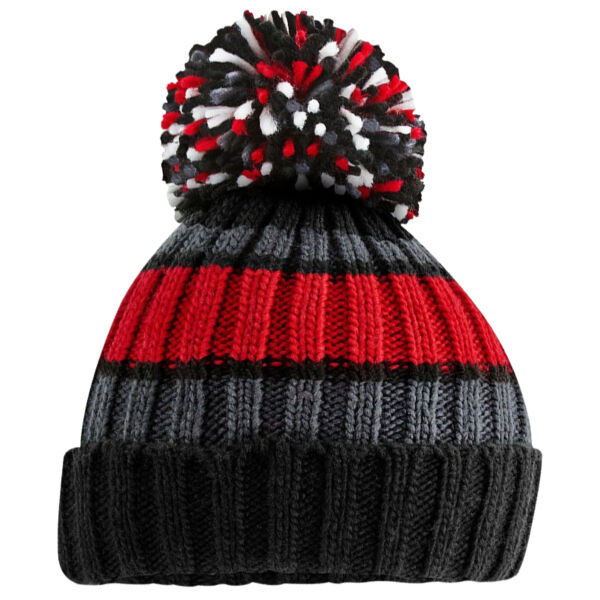 Hygge Striped Beanie with Ma Simes Hem Tab Thumbnail